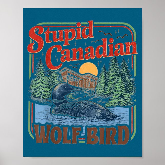 Poster Meme bobo do lobo canadense de hóquei aquecido (Frente)
