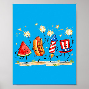Poster Meme Bonito Fogos de Artifício Hotdog Melancia Pat