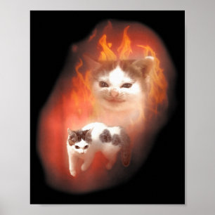Poster Meme de Gato Bravo Humor Divertido Amante de Gatin