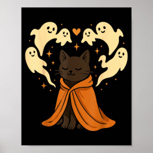 Poster Meme de Gato Soky Fofo Preto Halloween