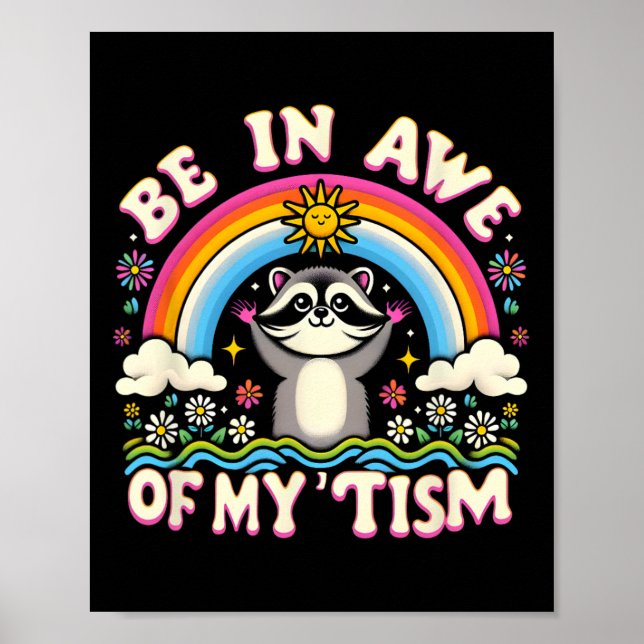 Poster Meme de guaxinim Fica impressionado com meu tismo  (Frente)