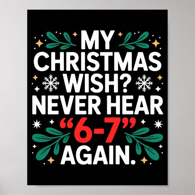 Poster Meme de Matemática 67 Engraçado Seis Sete Natal Al (Frente)