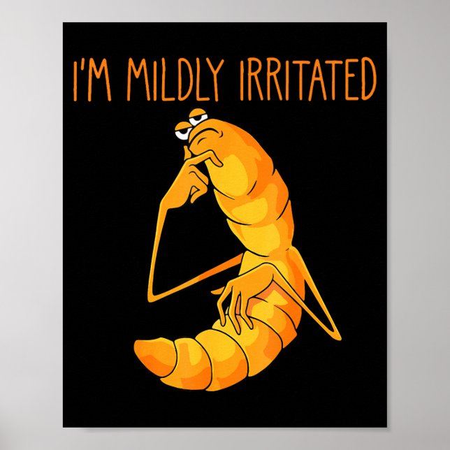Poster Meme de Minhoca Engraçado Estou Levemente Irritado (Frente)