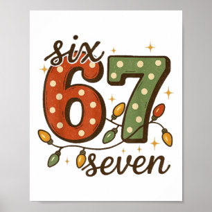 Poster Meme de Natal 67 Seis Sete 6-7 Piada da Internet E