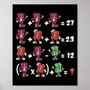 Poster Meme Divertido 67 Professor de Matemática Escolar 