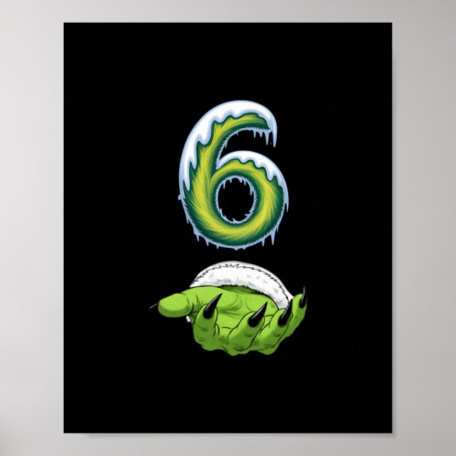 Poster Meme Divertido 67 Seis Sete Monstro Assustador Mão (Frente)