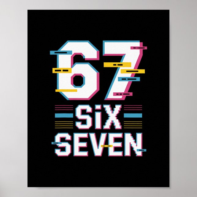 Poster Meme Divertido 6 7 Seis Sete  (Frente)