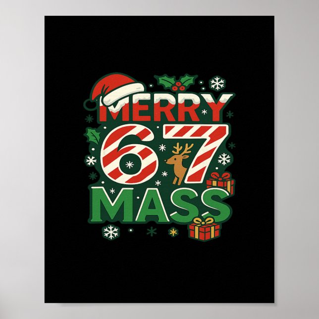 Poster Meme Divertido Feliz 67 M Cana de Açúcar Natal Núm (Frente)
