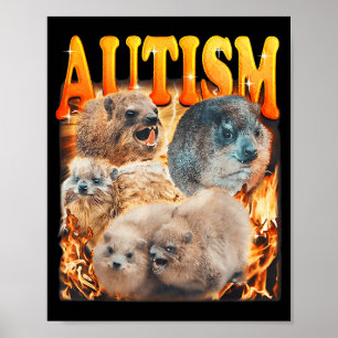 Poster Meme Divertido Marmotas Autistas Autismo A