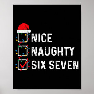 Poster Meme Divertido Seis Sete 67 Lista de Natal Legal T
