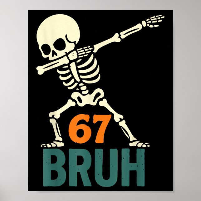 Poster Meme do Bruh de Halloween Números Seis Sete Esquel (Frente)