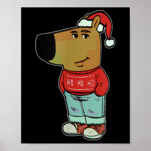 Poster Meme do Cara Relax Wearing Malha de Natal Feia