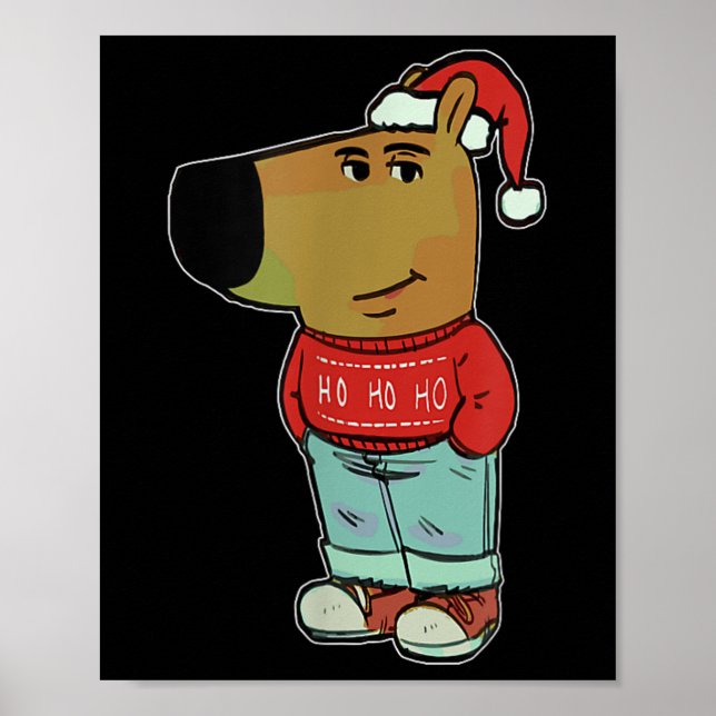 Poster Meme do Cara Relax Wearing Malha de Natal Feia (Frente)