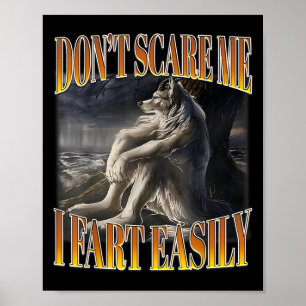 Poster Meme do Lobo Alfa Engraçado Não Me Encontrem