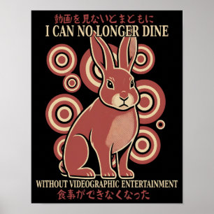 Poster Meme Eclético de Vídeo de Jantar de Coelho Japonês
