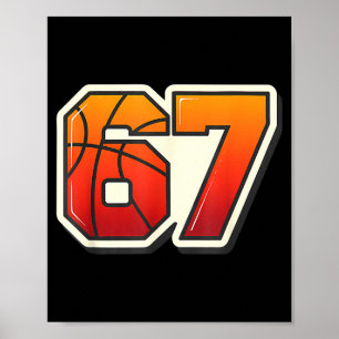 Poster Meme engraçado 67 Basquete Sorvete Drip Seis Sete