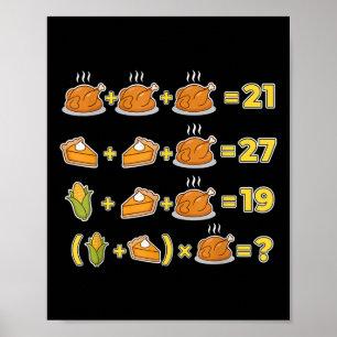 Poster Meme engraçado 67 Dia de Ação de Graças Lógica Mat