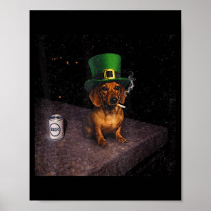 Poster Meme engraçado de dachshund fumando meme de cachor
