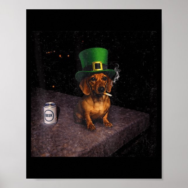 Poster Meme engraçado de dachshund fumando meme de cachor (Frente)