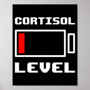 Poster Meme engraçado de nível de cortisol da bateria bai