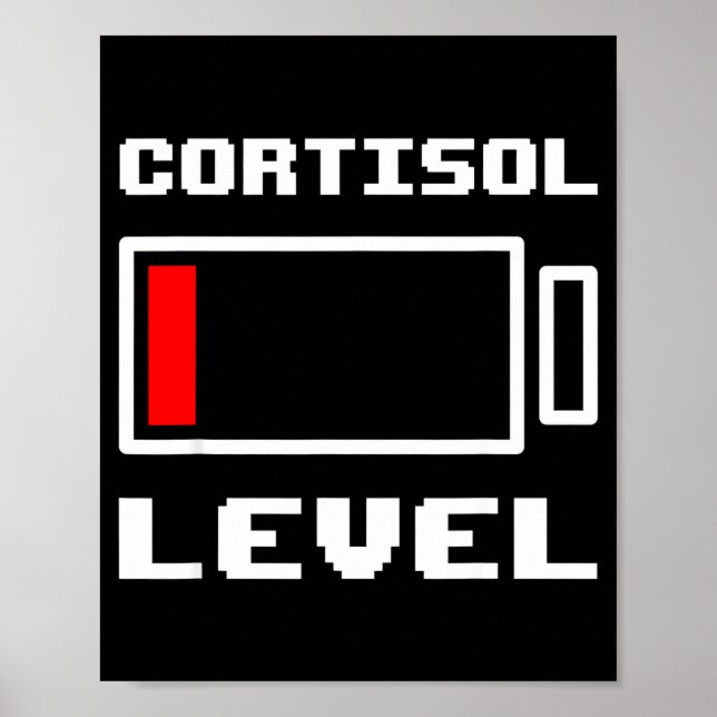 Poster Meme engraçado de nível de cortisol da bateria bai (Frente)