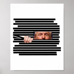 Poster Meme engraçado de Trump espiando através de redaçõ