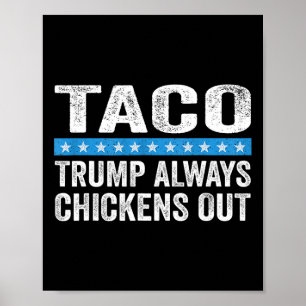 Poster Meme engraçado do taco trade Trump sempre foge