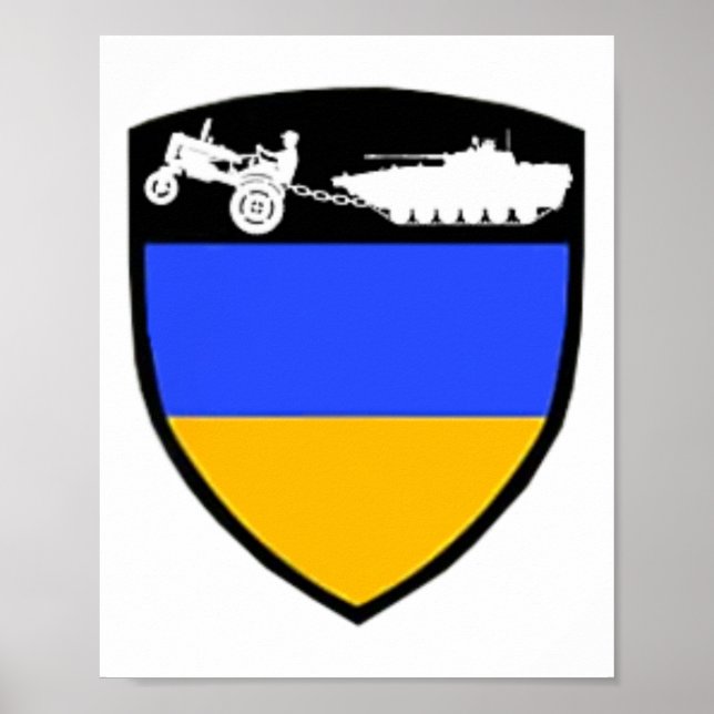 Poster Meme engraçado do trator do agricultor da Ucrânia  (Frente)