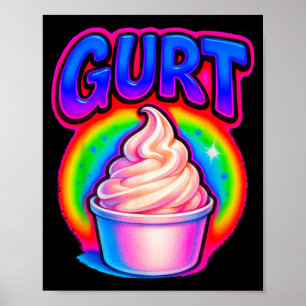 Poster Meme Engraçado Gurt Brainrot Iogurte Gíria Gen Z G