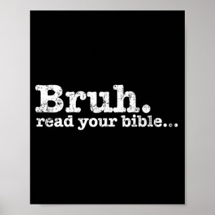 Poster Meme engraçado mano leia bíblia cristão religiosoE