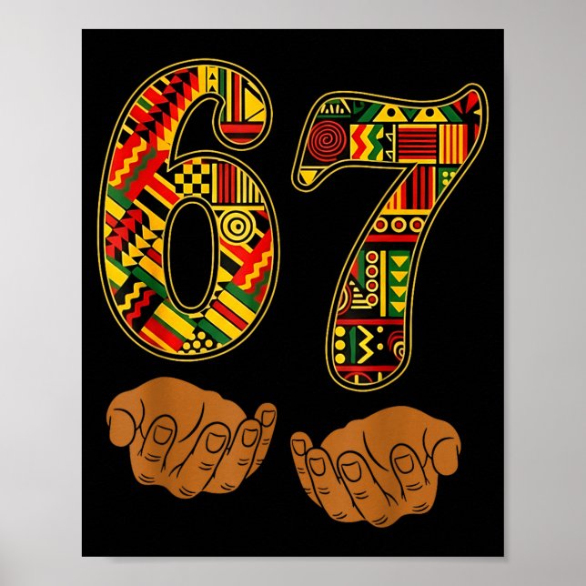 Poster Meme Funny 6 7 Six Seven Black History Month Men W (Frente)
