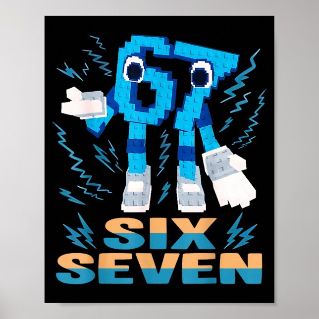 Poster Meme Infantil 67 Seis Sete 6 7 Brainrot Italiano (Frente)