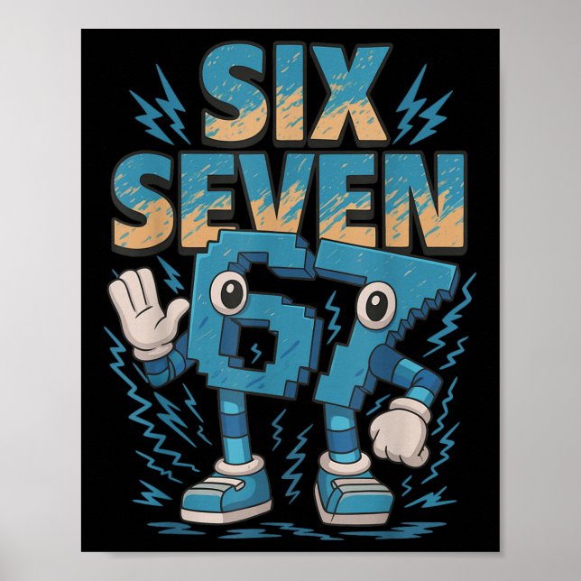 Poster Meme Infantil 67 Seis Sete 6 7 Brainrot Italiano (Frente)