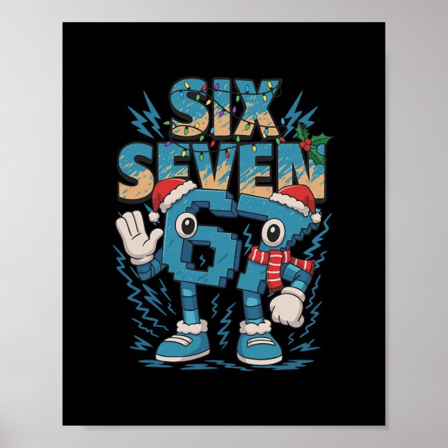 Poster Meme Infantil 67 Seis Sete 6 7 Brainrot Italiano C (Frente)