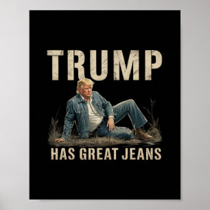 Poster Meme Retro Trump Tem Ótimas Calças Jeans