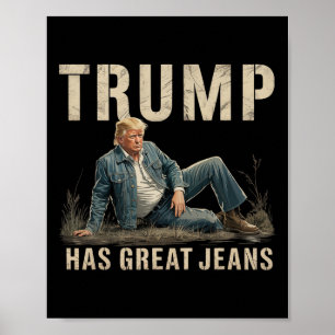 Poster Meme Retro Trump Tem Ótimas Calças Jeans