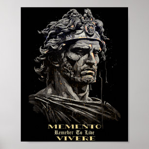 Poster Memento De História Filosófica Lembre-Se De Viver