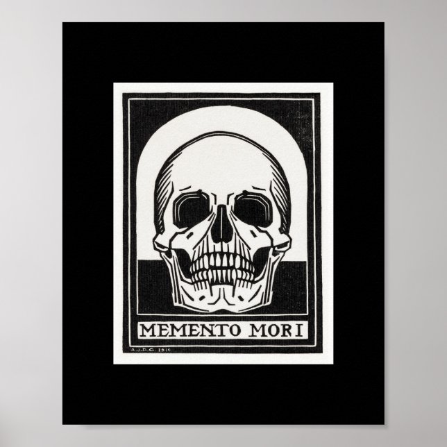 Poster Memento mori Black Skeleton by Julie de Graag (Frente)