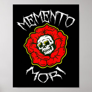 Poster Memento Mori Flor Tradicional de Tatuagem & Cr