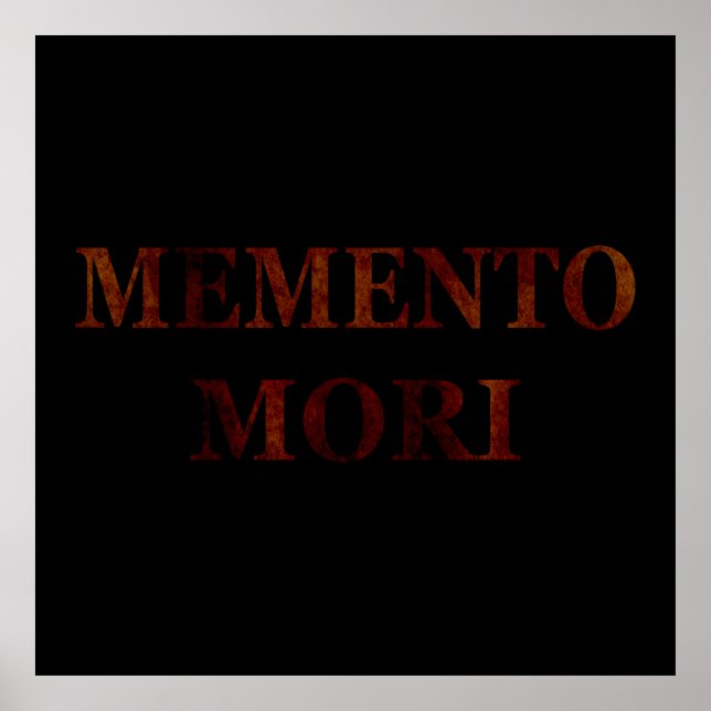 Poster memento mori, frase latina (Frente)