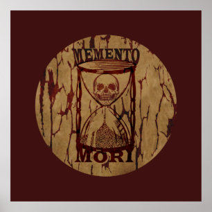 Poster memento mori hourglass