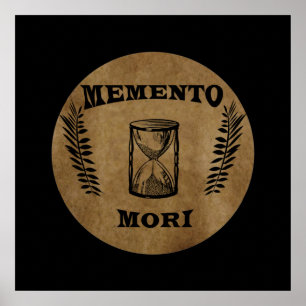 Poster memento mori hourglass