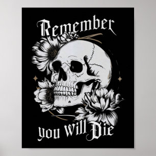 Poster Memento Mori Skull Filosofia Estática Homens Mulhe