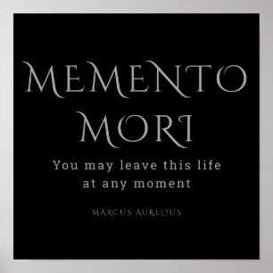 Poster Memento Mori, Stoicismo, Marcus Aurelius