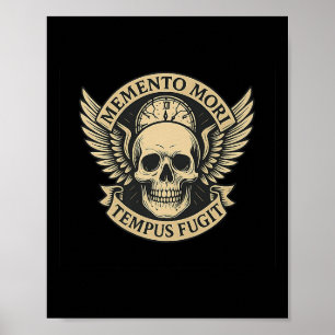 Poster Memento Mori Tempus Fugit Cotação Latina de Cotaçã