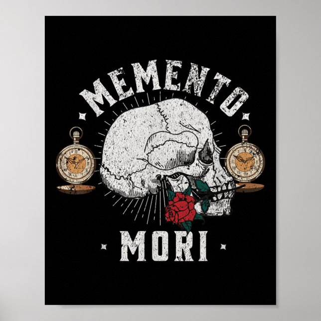 Poster Memento Mori Vintage - Crânio _ Filosofia (Frente)