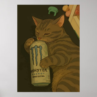 Poster Memes de gato sonolento