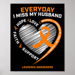 Poster Memória Afetuosa Do Meu Marido Lembrança Leucemia