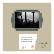 Memória de Citação de Foto Bege Oliva Vintage