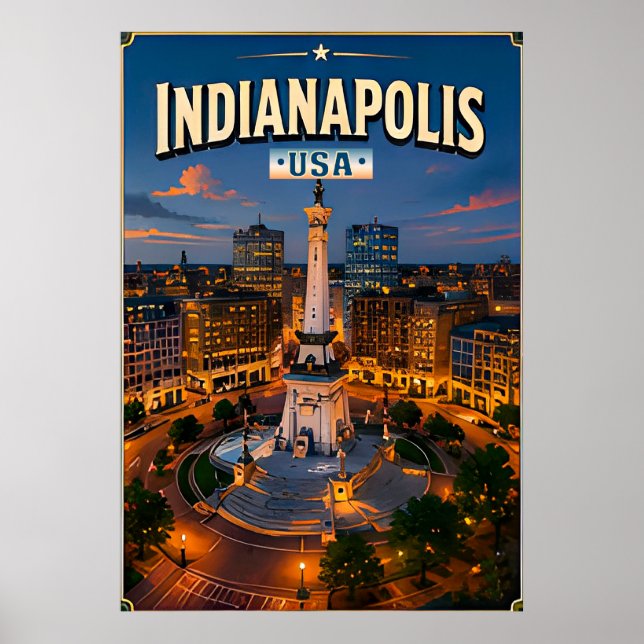 Poster 🏁 Memória de Férias em Indianapolis Indiana (Frente)